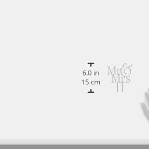 Unik Occasions Mr. & Mrs. Cake Topper, Silver Glitter