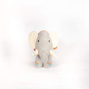 MON AMI Plush Indian Elephant Draped with an Ornate Tribal Blanket, Grey, Orange Blanket, 11", Fun Stuffed Toy for Boys & Girls, Soft & Huggable