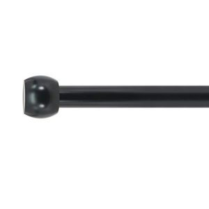 Decopolitan 1" Knob Curtain Rod Set, 18 to 36 Inches, Black