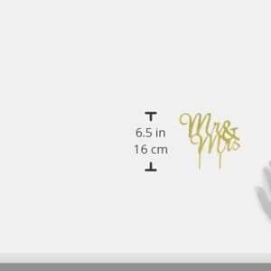Unik Occasions "Mr & Mrs Script Acrylic Cake Topper - Gold Glitter