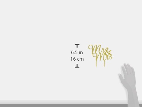 Unik Occasions "Mr & Mrs Script Acrylic Cake Topper - Gold Glitter