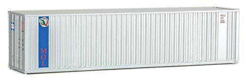 Walthers SceneMaster HO Scale Model of MOL (Gray, Blue) 40' Hi Cube Corrugated Container w/Flat Roof