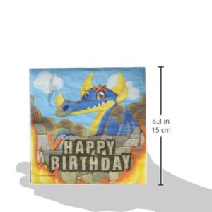 Creative Converting Dragon Happy Birthday Lunch Napkins Party Supplies, Multicolor