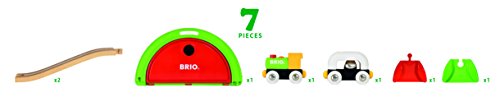 BRIO World - 33711 My First Take Along Set | 7 Piece Train Toy with Accessories and Wooden Tracks for Kids Ages 18 Months and Up