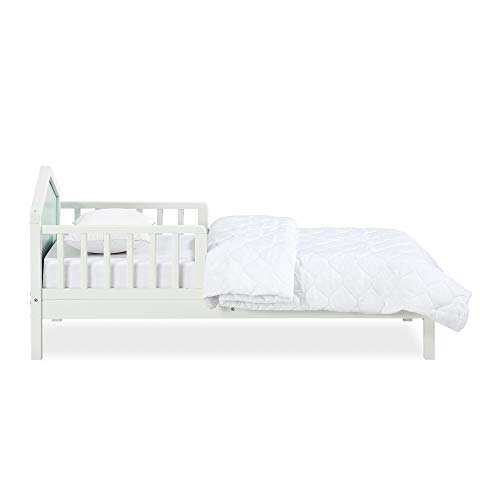 Novogratz Albie A-Frame Toddler Reversible Headboard, White, Mint Green Bed with Head Board