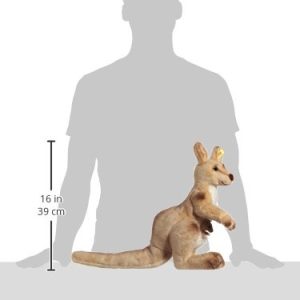 Steiff 064623 Kango Kangaroo Plush Animal Toy, Beige Tipped