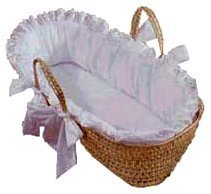 Baby Doll Bedding Carnation Eyelet Moses Basket, White