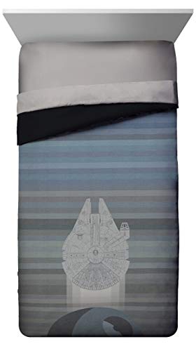 Jay Franco Wars Millennium Falcon Vs. Death Star Full Duvet Cover Set, Gray