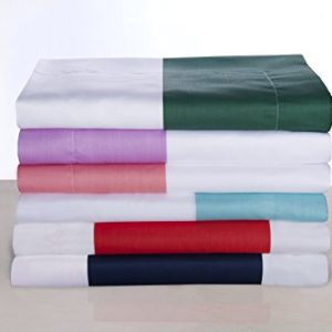 Cabana Stripe Kids Wrinkle Resistant Cotton Blend 600 Thread Count Full/Queen 3-Piece Duvet Cover Set, Hunter Green