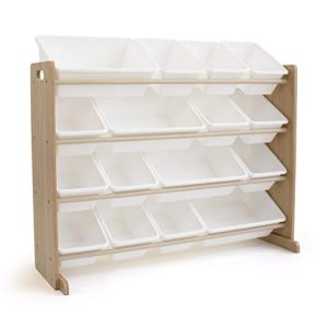Tot Tutors Super-Sized Toy Storage Organizer w/ 16 Bin, Universal, Natural/White