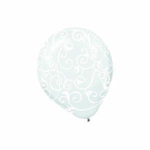 Clear Latex Balloons Swirly Scrolls | Pack of 6 | Party Decor