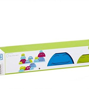BuitenSpeel Toys GA194 Buddies Wooden Balancing and Stacking Game, Blue/Green/Purple