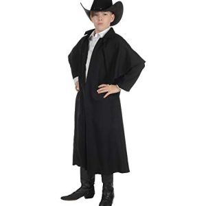 Child's Wild West Cowboy Outlaw Black Duster Coat Costume