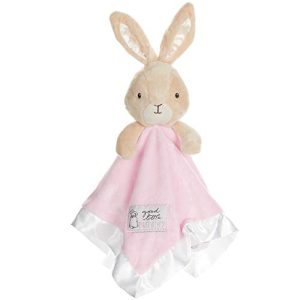 KIDS PREFERRED Peter Rabbit Flopsy Plush Stuffed Animal Snuggler Blanket - Pink