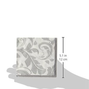 amscan Silver Wedding Beverage Napkins | Wedding and Engagement Party, 192 Ct.