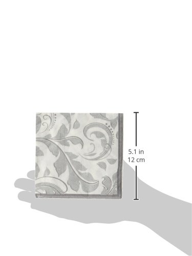 amscan Silver Wedding Beverage Napkins | Wedding and Engagement Party, 192 Ct.