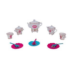 Blue Block Factory Little Princess Cute Vintage Style Ornate Tea Set for Kids Ages 3+ Playset, White