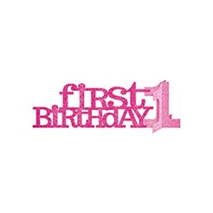 amscan Happy 1st Birthday Glitter Centerpiece - Pink