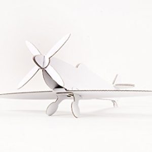Leolandia Two Spitfires Creative DIY Cardboard Airplane Model, White