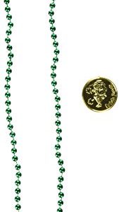 Leprechaun Loot Includes: 12 - Green Party Beads, 25 - Gold (Plastic Coins) Party Accessory (1 count) (37/Pkg)