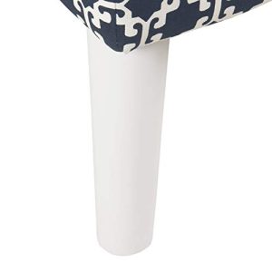 HomePop Youth Modern Armless Slipper Chair, Indigo and White Lattice