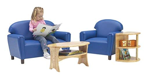 Brand New World Furniture FPVB100 Brand New World Preschool Premium Vinyl Upholstery Sofa, Blue