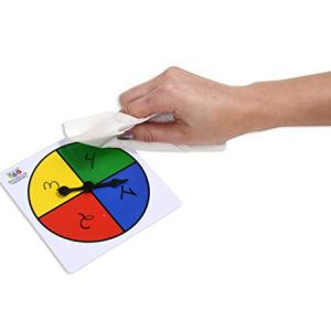 Learning Advantage Four-Color Spinners - Set of 5 - Game Spinner - Write On/Wipe Off Surface for Multiple Uses