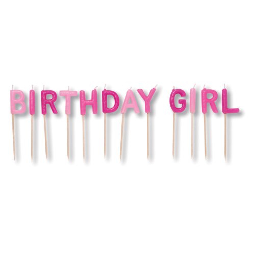Creative Converting Birthday Girl Pick Letters Candle Set, Pink