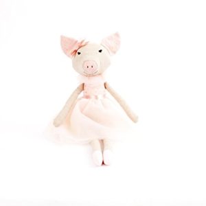 Mon AMI Pink Piglet Ballerina Designer Plush Doll, Exquisite Craftmanship, Premium Quality, Cuddling, Collecting & Playing Toy, Baby or Toddler Gift 18", Multicolor
