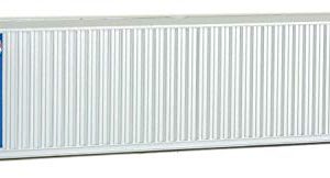 Walthers SceneMaster HO Scale Model of MOL (Gray, Blue) 40' Hi Cube Corrugated Container w/Flat Roof