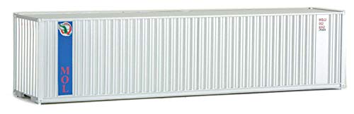 Walthers SceneMaster HO Scale Model of MOL (Gray, Blue) 40' Hi Cube Corrugated Container w/Flat Roof
