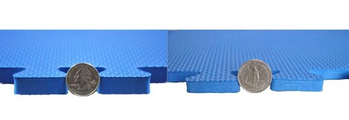 36 Pieces Non-Toxic Waterproof Foam Wonder Mats: Non-Recycled Quality & Extra Thick 12" X 12" X ~9/16" (BLU)