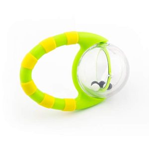 Sassy Flip & Grip Rattle | Value 2 Pack | Developmental Toy with Rattle Beads | Spinning Discs with Mirror | For Ages 3 Months and Up