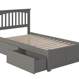 Atlantic Furniture Mission Bed, Twin, Grey