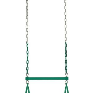 Swingan - Trapeze Swing bar - Vinyl Coated Chain - Fully Assembled - Green