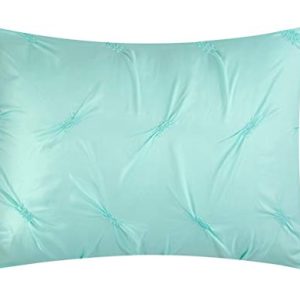 Heritage Club Ultra Soft – Sierra – Hypoallergenic – for Boys and Girls – All Season Breathable 2 Piece Kids and Teen Solid Pintuck Comforter Set – Twin XL – Alternative Microfiber, Mint
