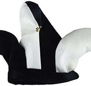 Plush Black & White Jester Hats Party Accessory (1 count) (1/Pkg)