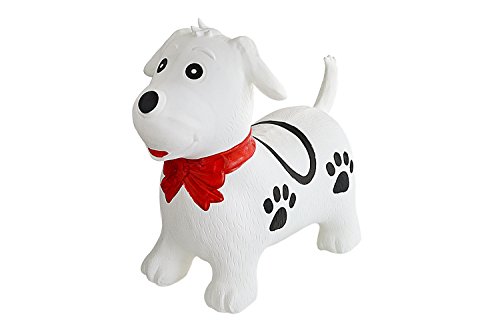 Black & White Dog Bounce & Ride-on Inflatable Hopper Toddler Toy with Pump