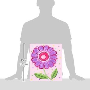 The Kids Room by Stupell Purple Flower with Polka Dots Rectangle Wall Plaque