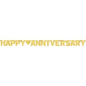 Happy Anniversary Gold - Large Foil Letter Banner