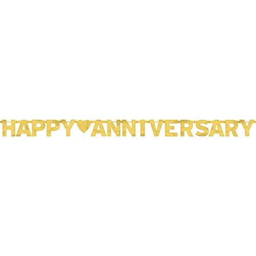 Happy Anniversary Gold - Large Foil Letter Banner