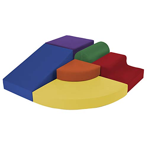 FDP SoftScape Play Corner Climb and Slide Set for Toddlers and Kids, Colorful Soft Play Structure for Active Playtime (6-Piece Set) - Assorted