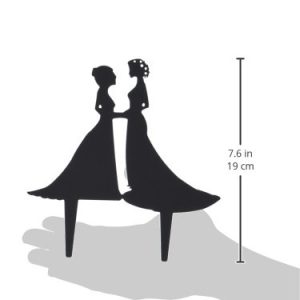 Unik Occasions Lesbian Couple Silhouette Acrylic Wedding Cake Topper