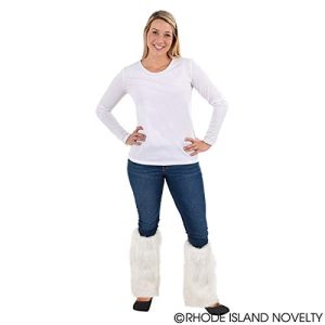 Rhode Island Novelty White Furry Leg Warmers | One Pair