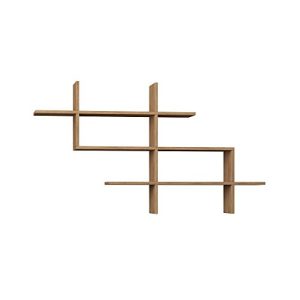 Ada Home Décor Warren Wall Shelf, 59'' x 32.5'' x 8.5'', Oak