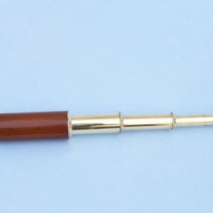 Hampton Nautical Captain's Brass/Wood Spyglass Telescope with Rosewood Box, 15", Brass
