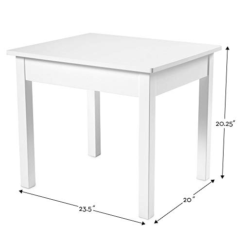 Melissa & Doug Kids Furniture, Wooden Table & 4 Chairs (White Table, Pastel Pink, Yellow, Green, Blue Chairs, 20.5” H x 23.5” W x 20” L, Great Girls and Boys – Best for 3, 4, 5, 6, 7 and 8 Year Olds)