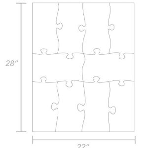 Hygloss Products 10Piece White Blank Poster Puzzle - 22 X 28 Large DIY Jigsaw Set - Rectangle Shape, 10 Setsper Pack