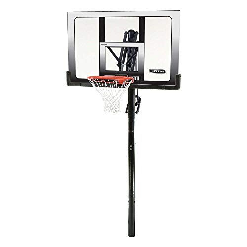 Lifetime 71281 In Ground Power Lift Basketball System, 52 Inch Shatterproof Backboard