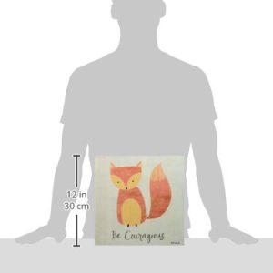 The Kids Room by Stupell Be Courageous Fox Graphic Art Wall Plaque, 12 x 0.5 x 12, Proudly Made in USA